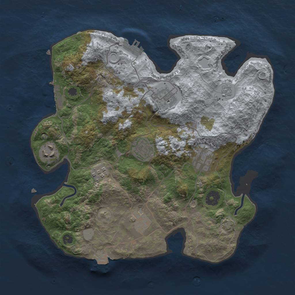 Rust Map: Procedural Map, Size: 3000, Seed: 2007968782, 13 Monuments