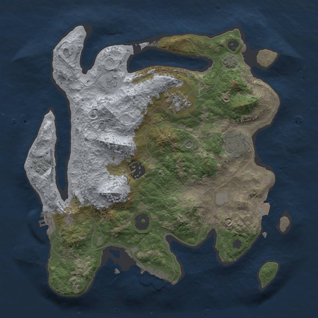 Rust Map: Procedural Map, Size: 3000, Seed: 136, 12 Monuments