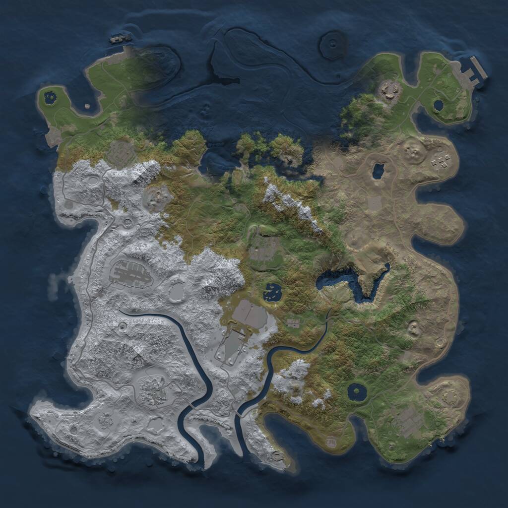 Rust Map: Procedural Map, Size: 4000, Seed: 527547091, 15 Monuments