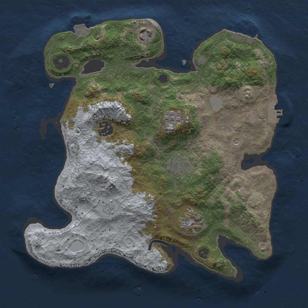 Rust Map: Procedural Map, Size: 3000, Seed: 527547091, 13 Monuments