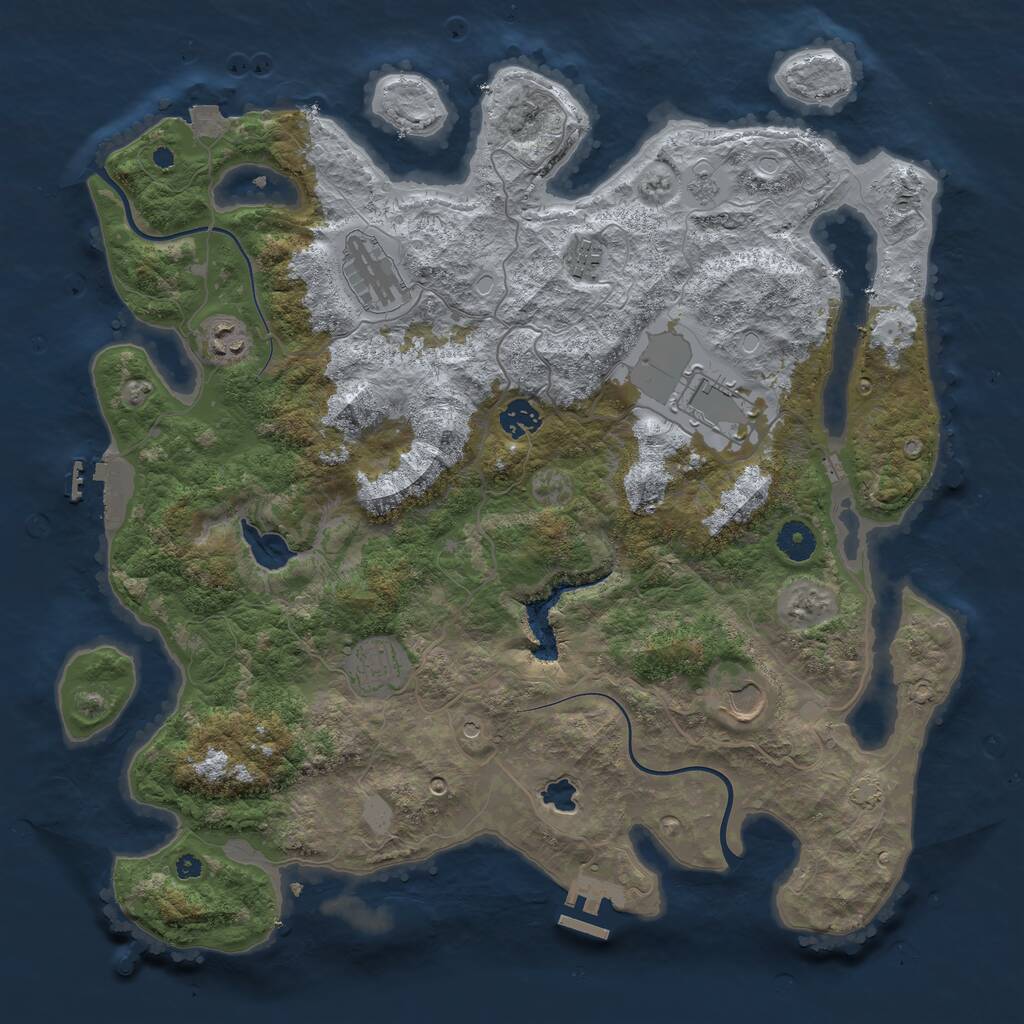 Rust Map: Procedural Map, Size: 4000, Seed: 449877419, 13 Monuments
