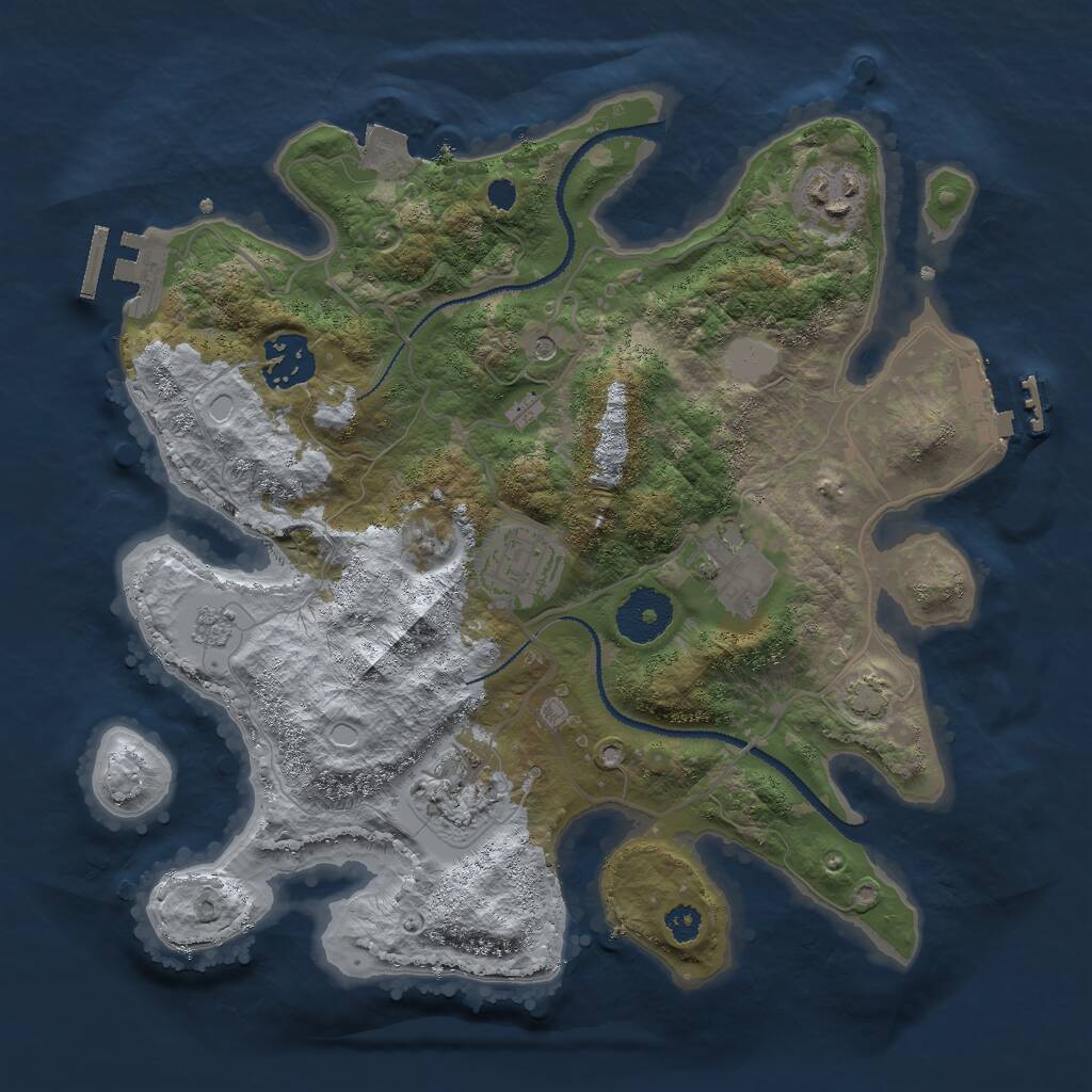 Rust Map: Procedural Map, Size: 3000, Seed: 4701829, 11 Monuments