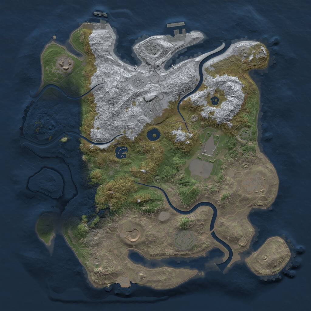 Rust Map: Procedural Map, Size: 3600, Seed: 13371011, 14 Monuments