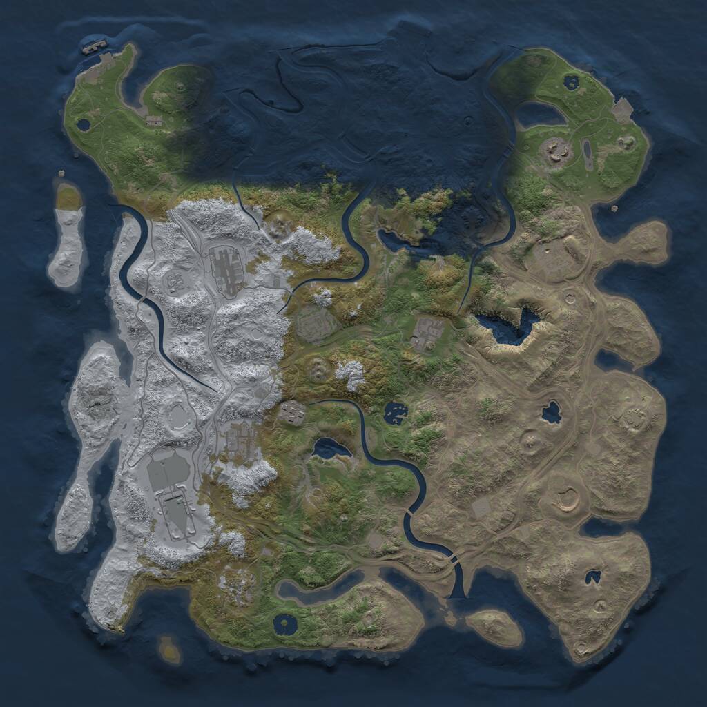 Rust Map: Procedural Map, Size: 4500, Seed: 139652852, 17 Monuments