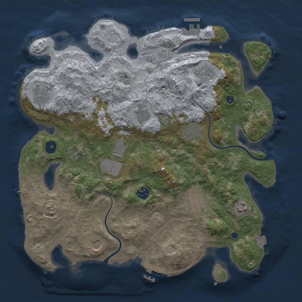 Rust Map: Procedural Map, Size: 3800, Seed: 2024030601, 16 Monuments