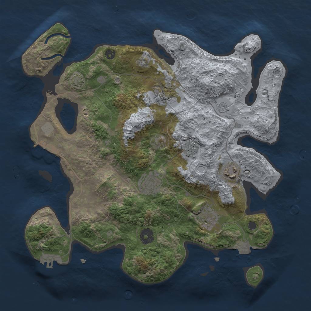 Rust Map: Procedural Map, Size: 3100, Seed: 1928999802, 12 Monuments