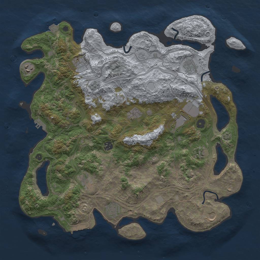 Rust Map: Procedural Map, Size: 4250, Seed: 1193550712, 19 Monuments