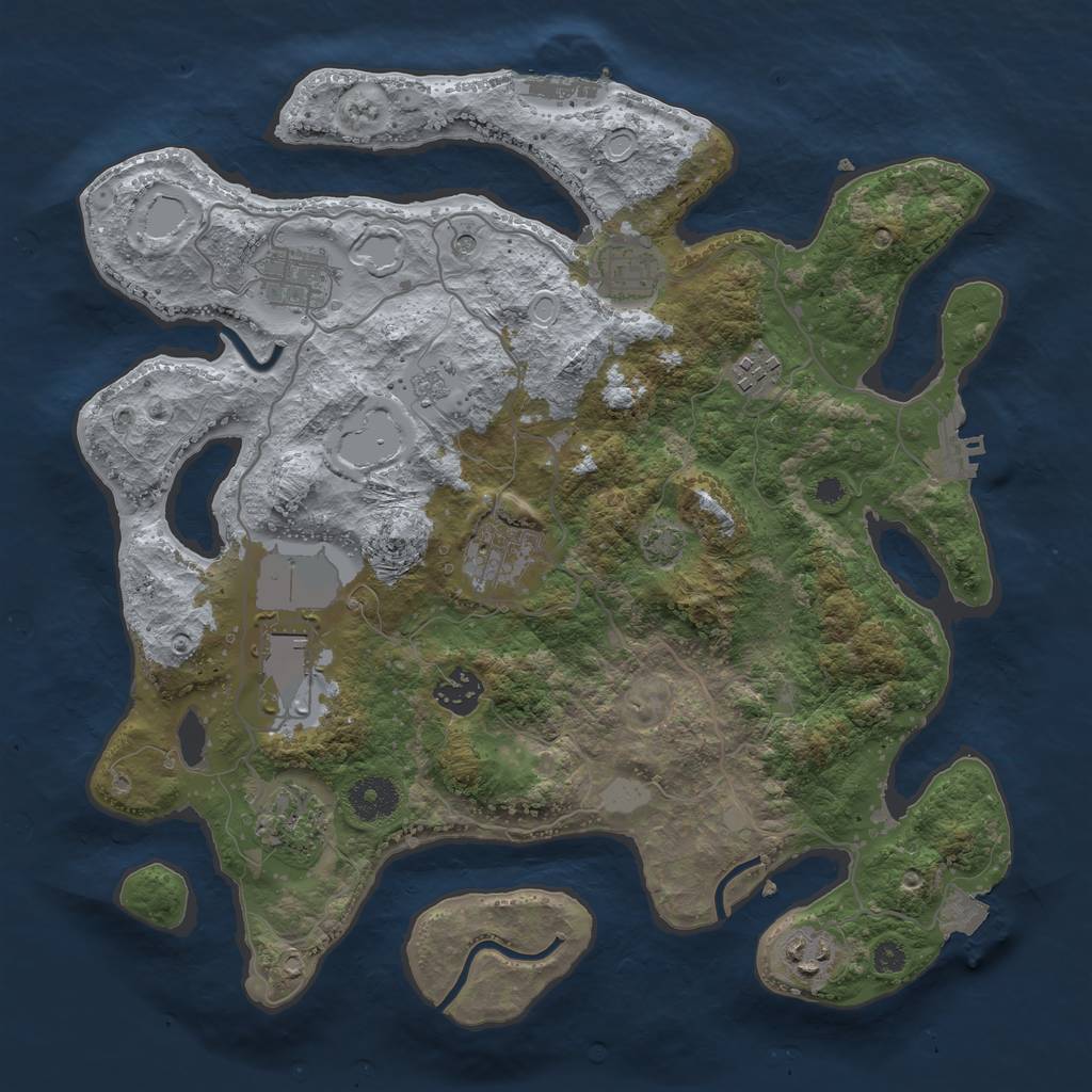 Rust Map: Procedural Map, Size: 3500, Seed: 350, 16 Monuments