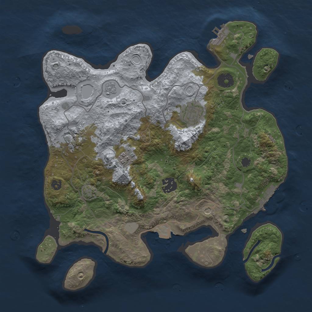Rust Map: Procedural Map, Size: 3000, Seed: 26789, 12 Monuments