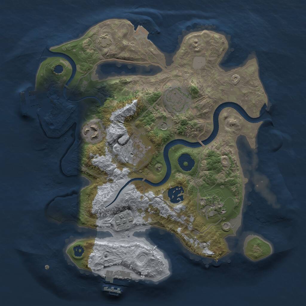 Rust Map: Procedural Map, Size: 2750, Seed: 1098976803, 11 Monuments