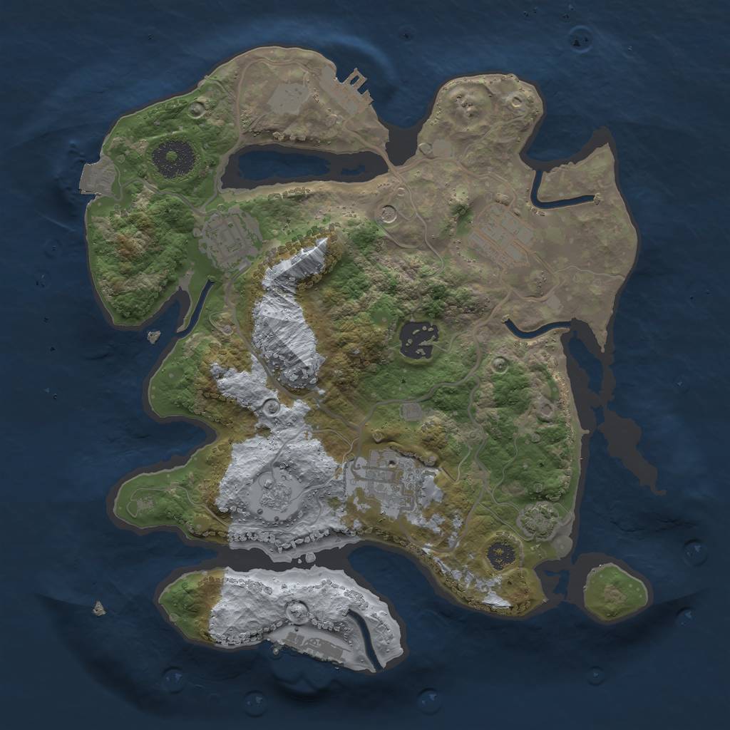 Rust Map: Procedural Map, Size: 2750, Seed: 1098976803, 12 Monuments