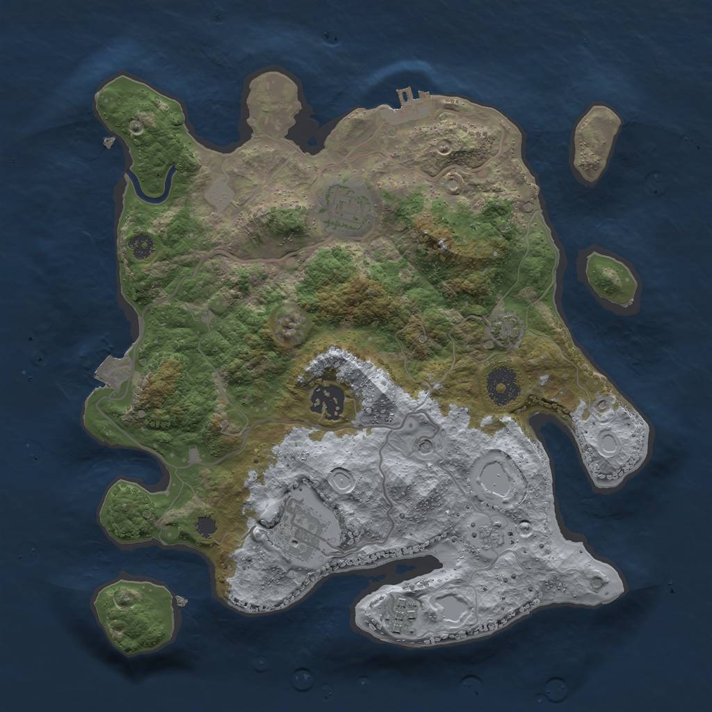Rust Map: Procedural Map, Size: 3000, Seed: 389, 11 Monuments