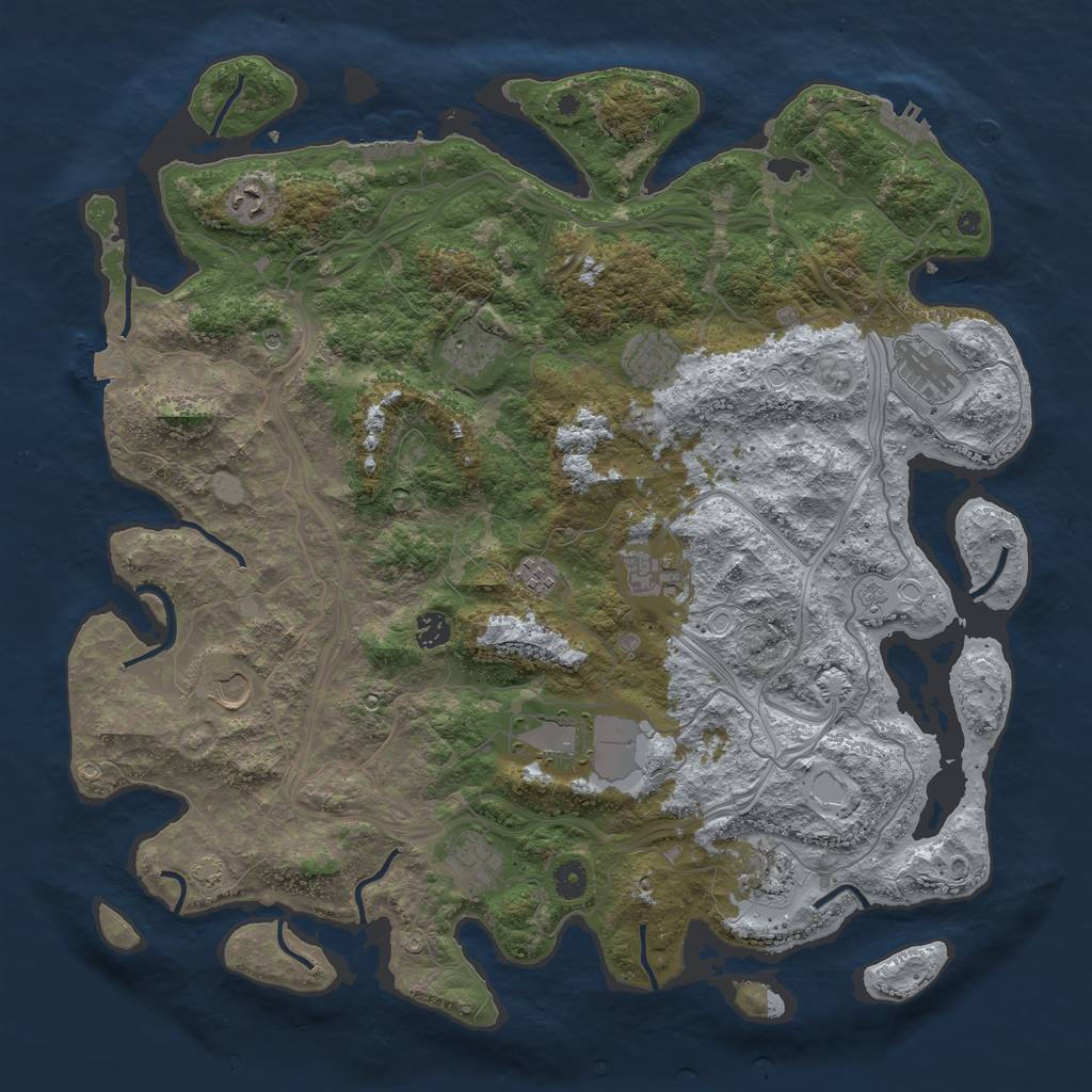 Rust Map: Procedural Map, Size: 4500, Seed: 1633298672, 19 Monuments