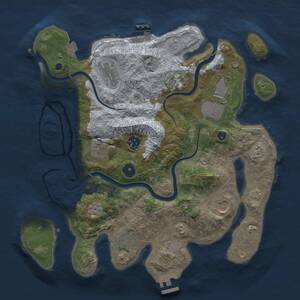 Thumbnail Rust Map: Procedural Map, Size: 3500, Seed: 1173248484, 13 Monuments