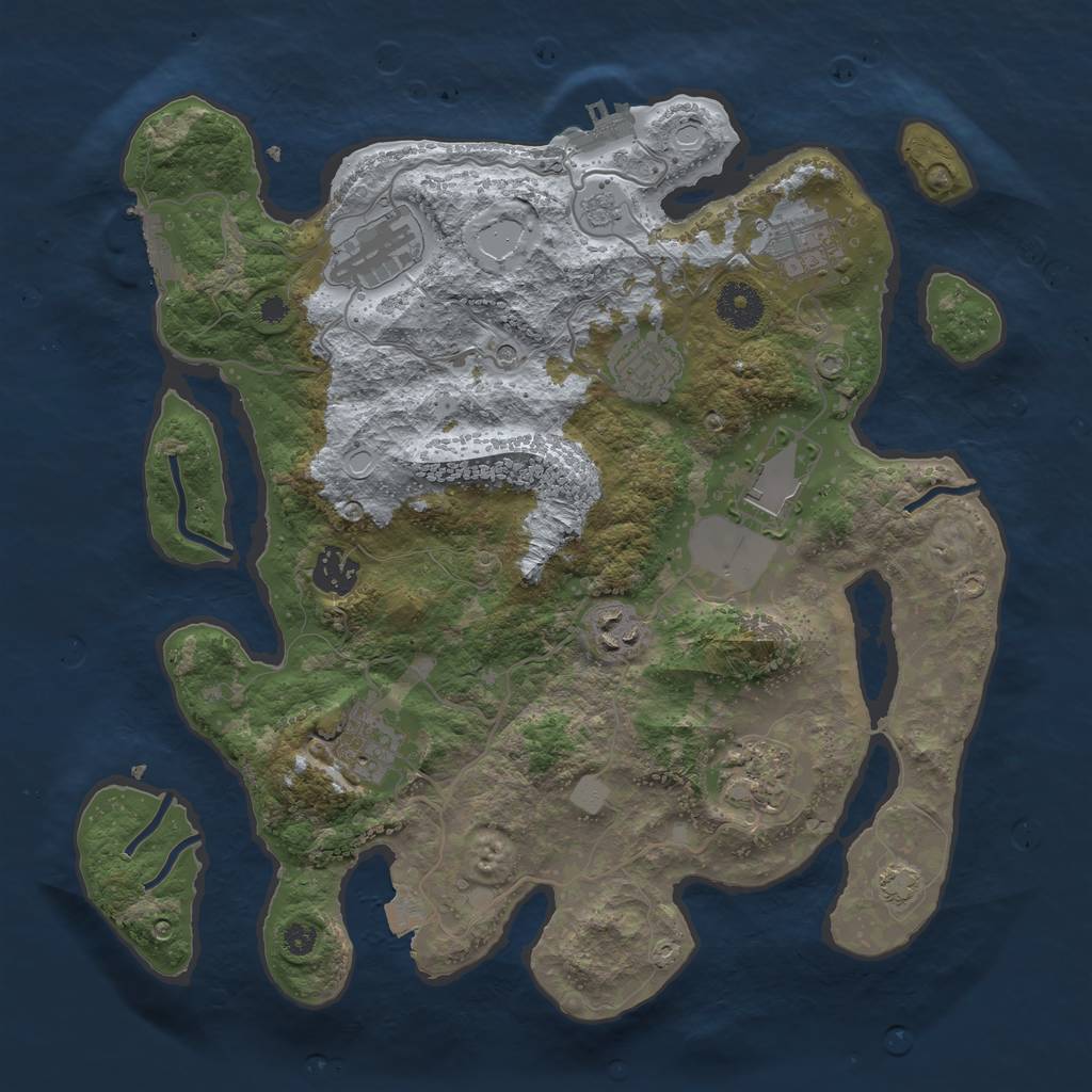 Rust Map: Procedural Map, Size: 3500, Seed: 1173248484, 16 Monuments