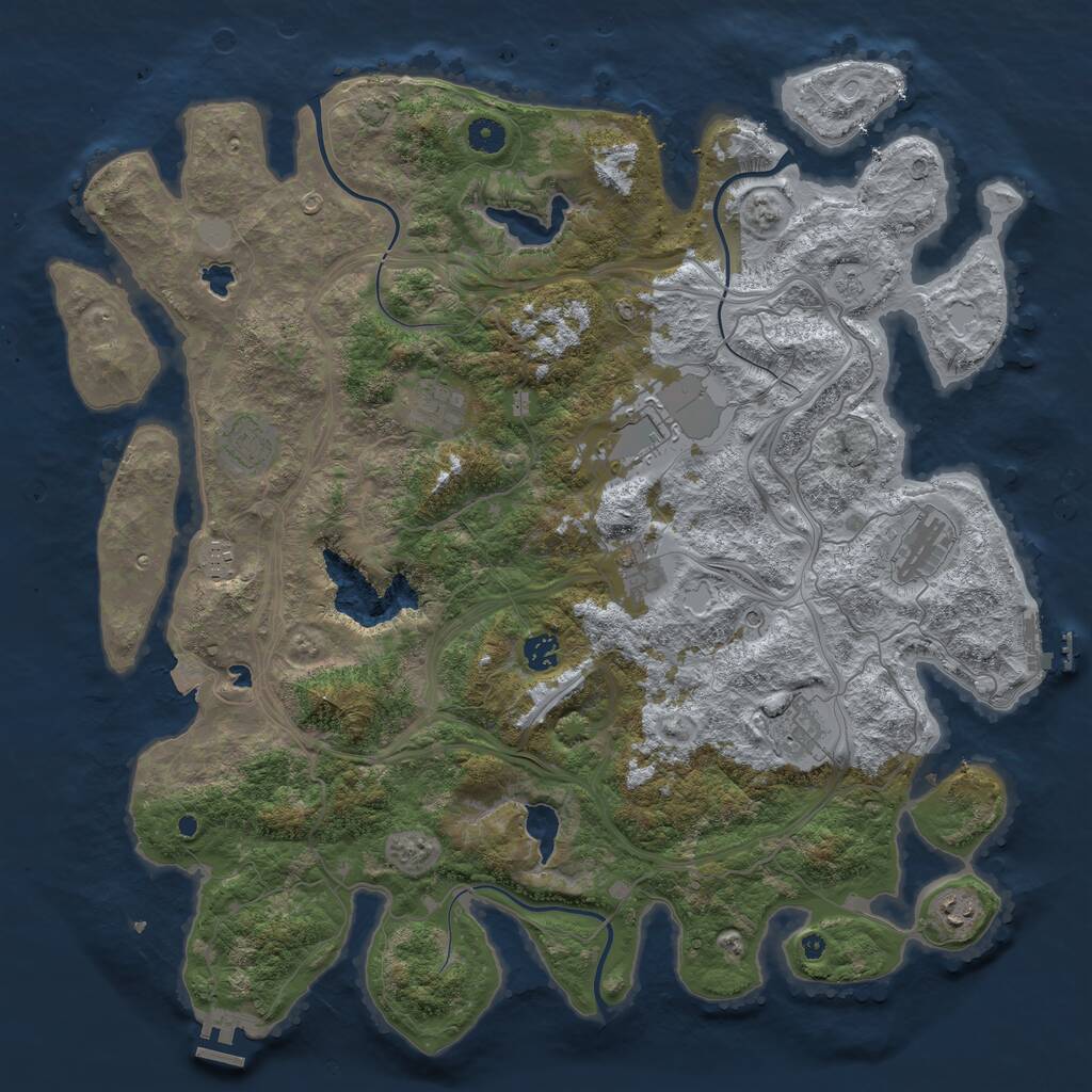 Rust Map: Procedural Map, Size: 4500, Seed: 776728796, 15 Monuments