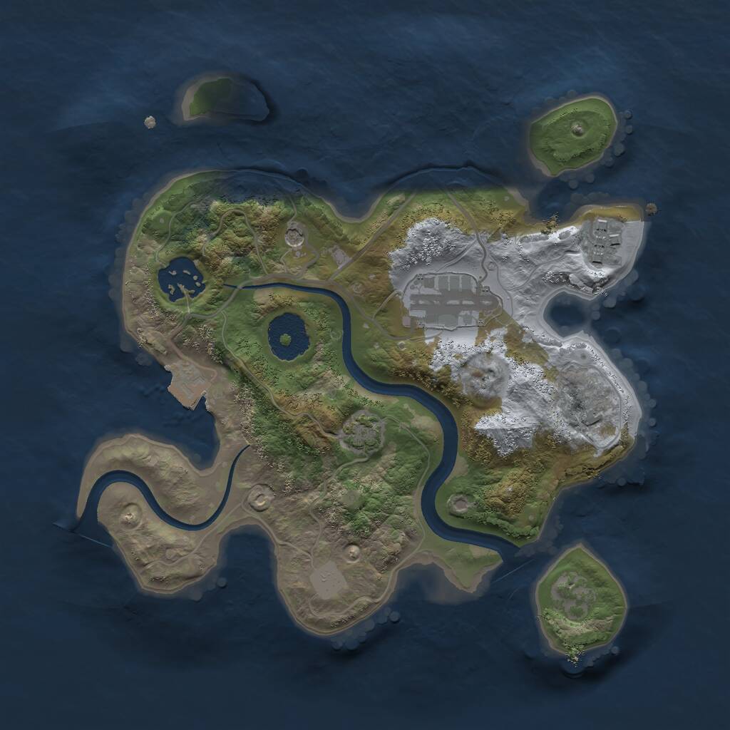 Rust Map: Procedural Map, Size: 2500, Seed: 1742357383, 6 Monuments
