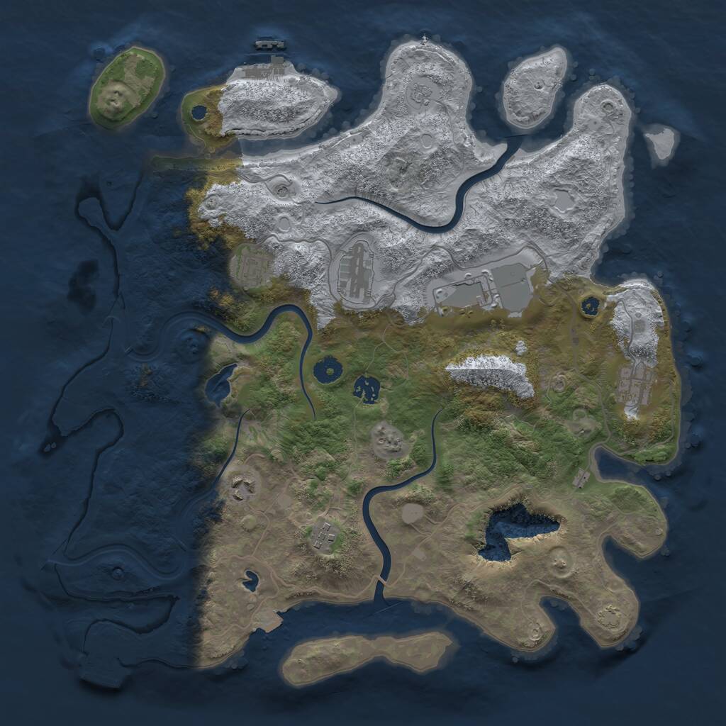 Rust Map: Procedural Map, Size: 4000, Seed: 711462055, 13 Monuments