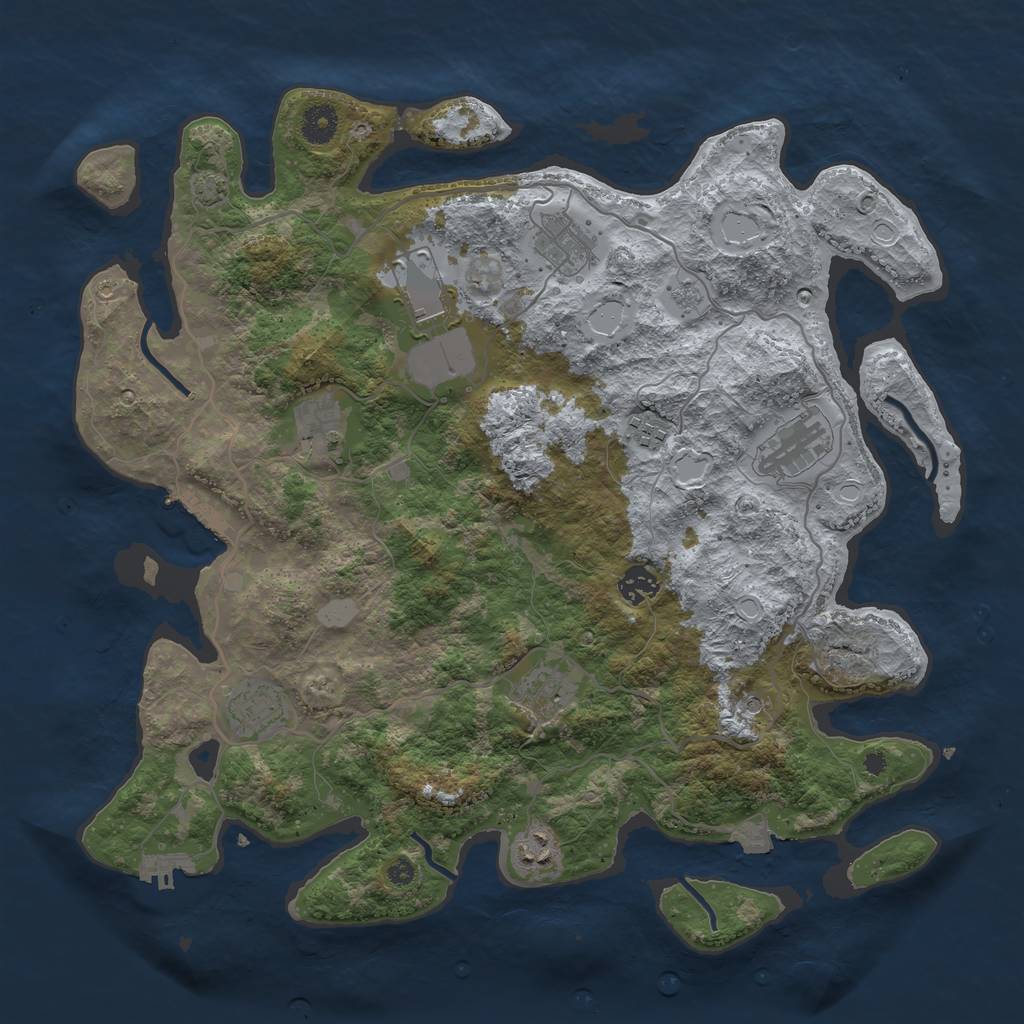 Rust Map: Procedural Map, Size: 4000, Seed: 1342389, 17 Monuments