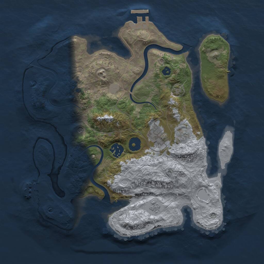 Rust Map: Procedural Map, Size: 3000, Seed: 628596490, 8 Monuments
