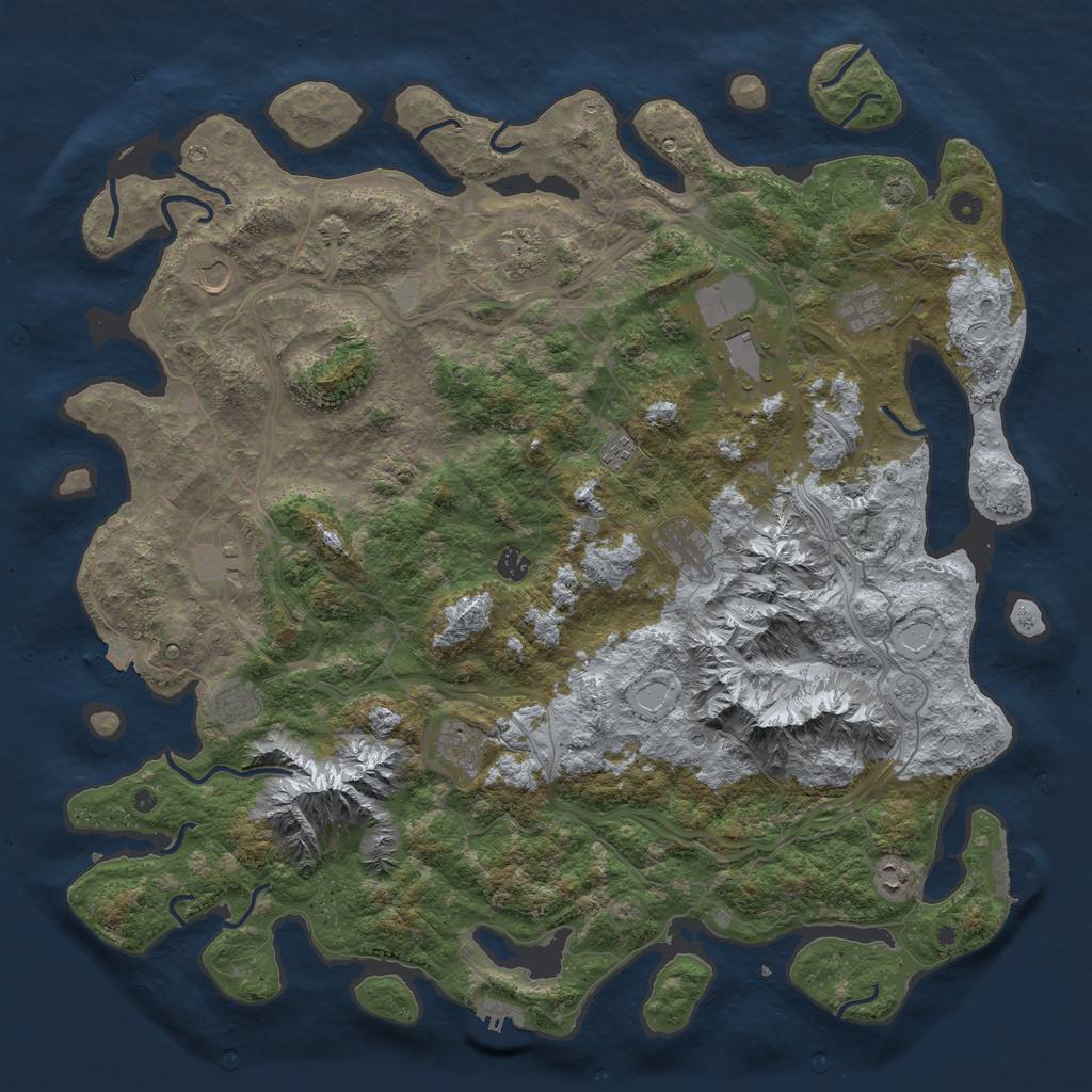 Rust Map: Procedural Map, Size: 5000, Seed: 12223, 19 Monuments