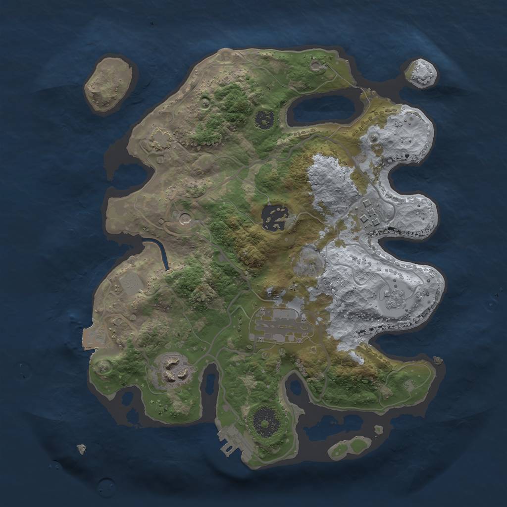 Rust Map: Procedural Map, Size: 2700, Seed: 1877542971, 11 Monuments