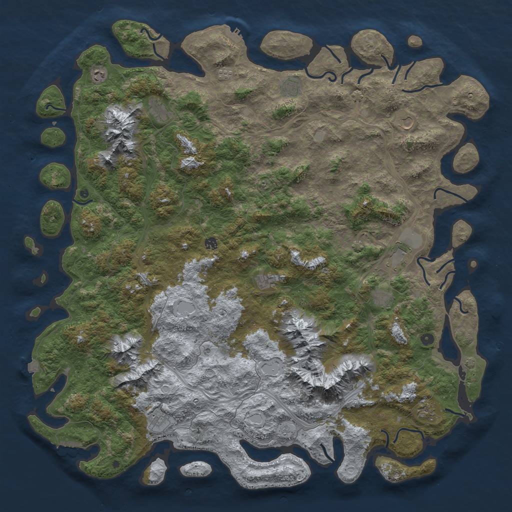 Rust Map: Procedural Map, Size: 6000, Seed: 947741782, 19 Monuments