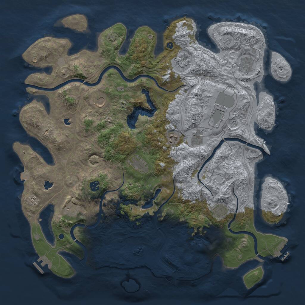 Rust Map: Procedural Map, Size: 4500, Seed: 1996703120, 17 Monuments