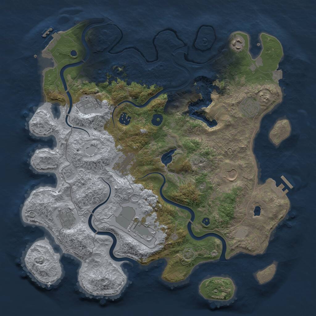 Rust Map: Procedural Map, Size: 4000, Seed: 213876, 15 Monuments