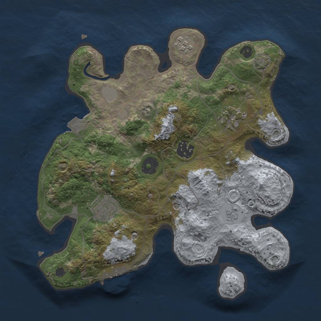 Rust Map: Procedural Map, Size: 2800, Seed: 5264, 11 Monuments