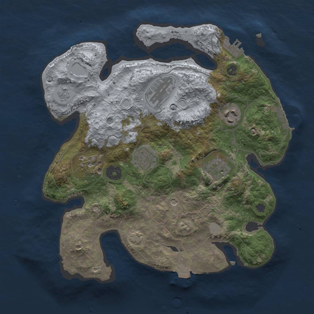 Rust Map: Procedural Map, Size: 3000, Seed: 669840555, 13 Monuments