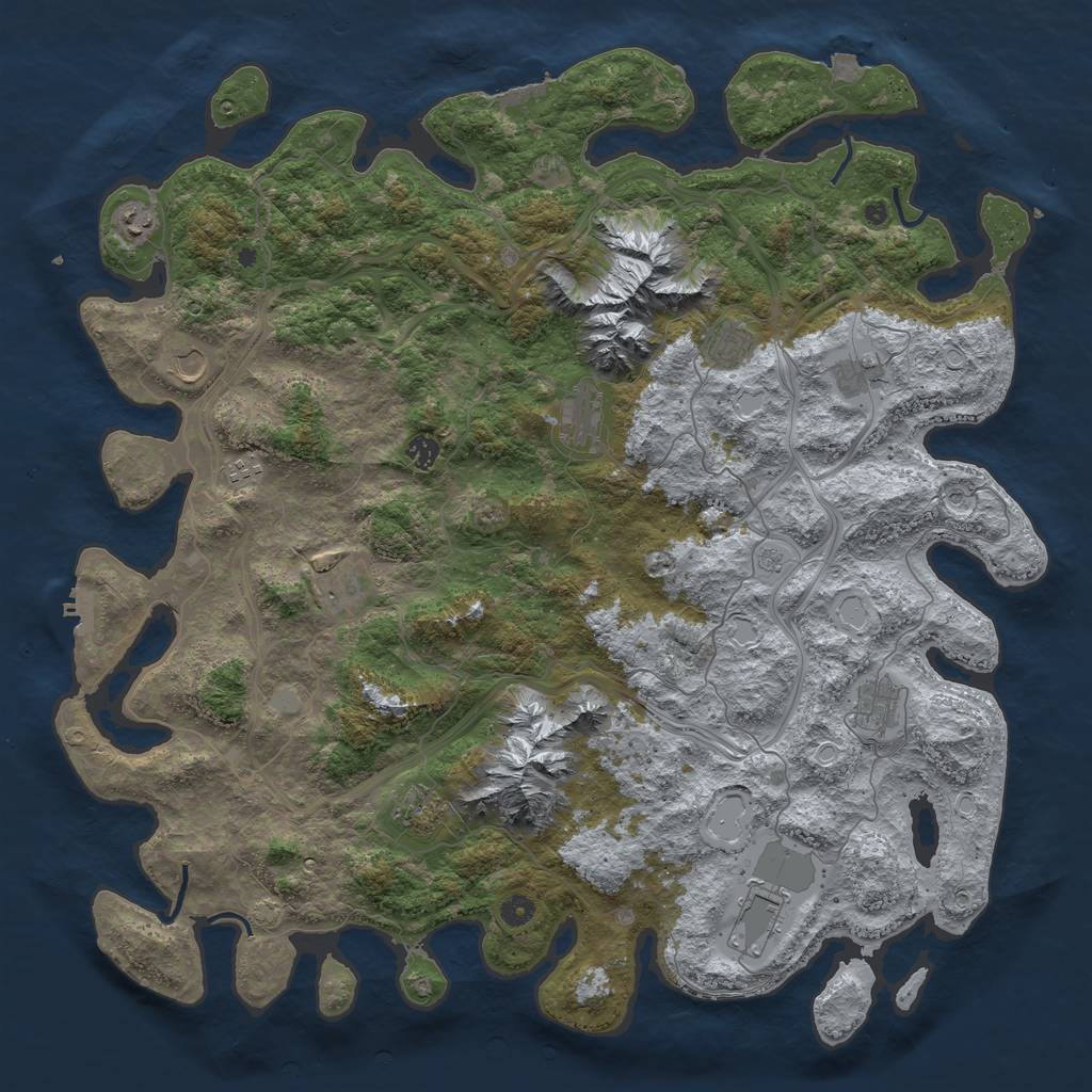 Rust Map: Procedural Map, Size: 5000, Seed: 202499116, 19 Monuments