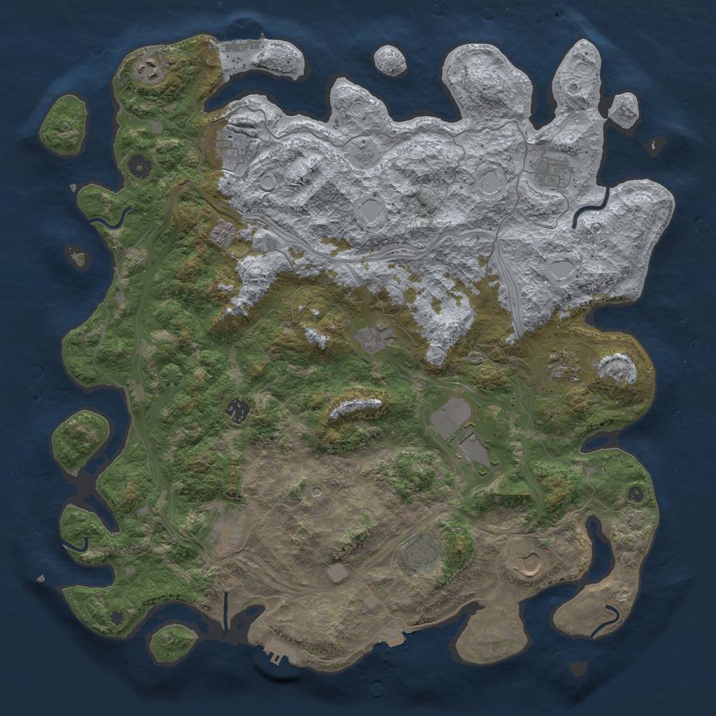 Rust Map: Procedural Map, Size: 4570, Seed: 13825, 19 Monuments
