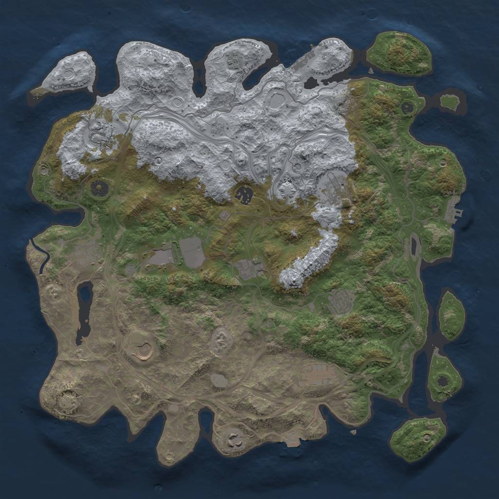 Rust Map: Procedural Map, Size: 4250, Seed: 1457319640, 19 Monuments