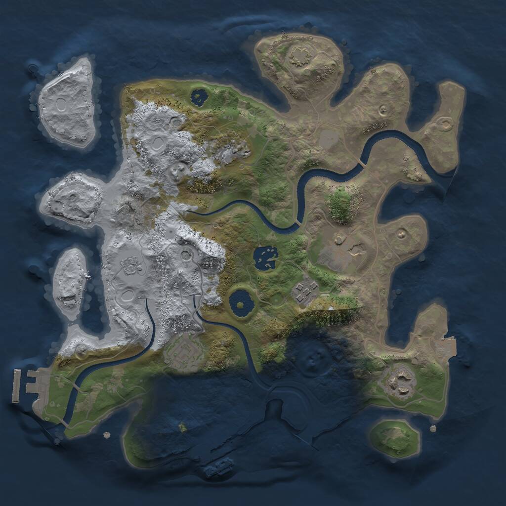 Rust Map: Procedural Map, Size: 3000, Seed: 780194897, 12 Monuments