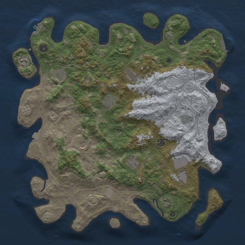 Rust Map: Procedural Map, Size: 4500, Seed: 7161979, 19 Monuments