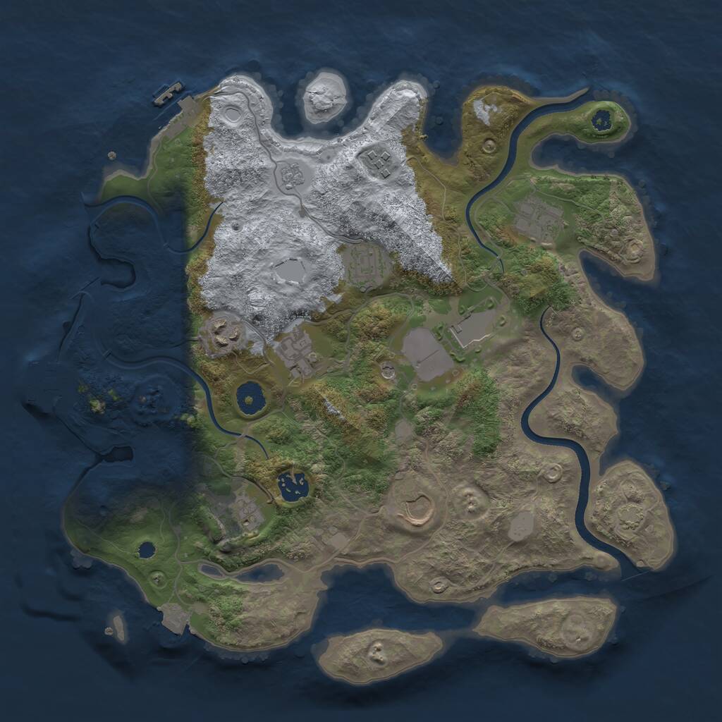 Rust Map: Procedural Map, Size: 3550, Seed: 89865587, 15 Monuments