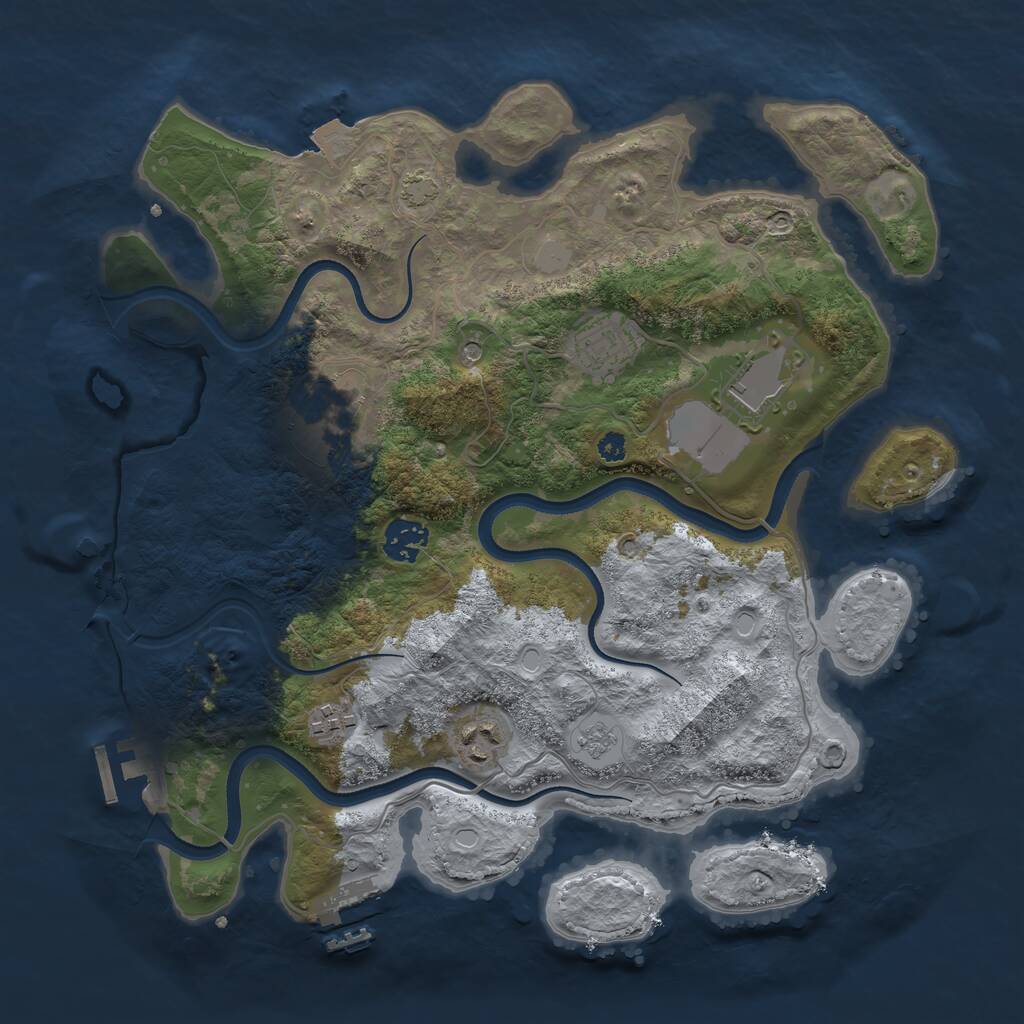 Rust Map: Procedural Map, Size: 3500, Seed: 699866907, 12 Monuments