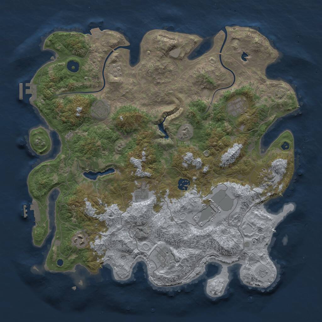 Rust Map: Procedural Map, Size: 4000, Seed: 77536812, 15 Monuments