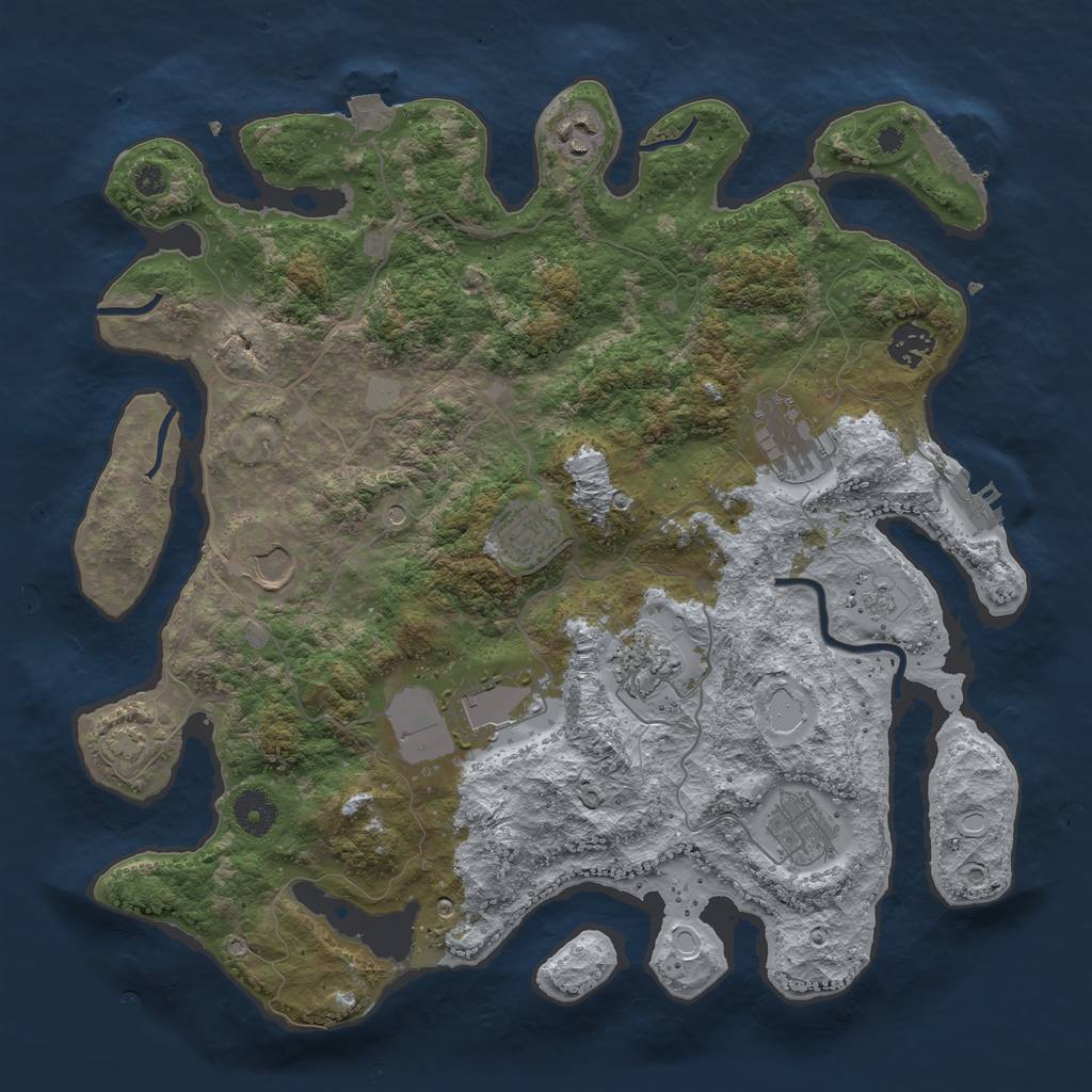 Rust Map: Procedural Map, Size: 3750, Seed: 432623737, 16 Monuments