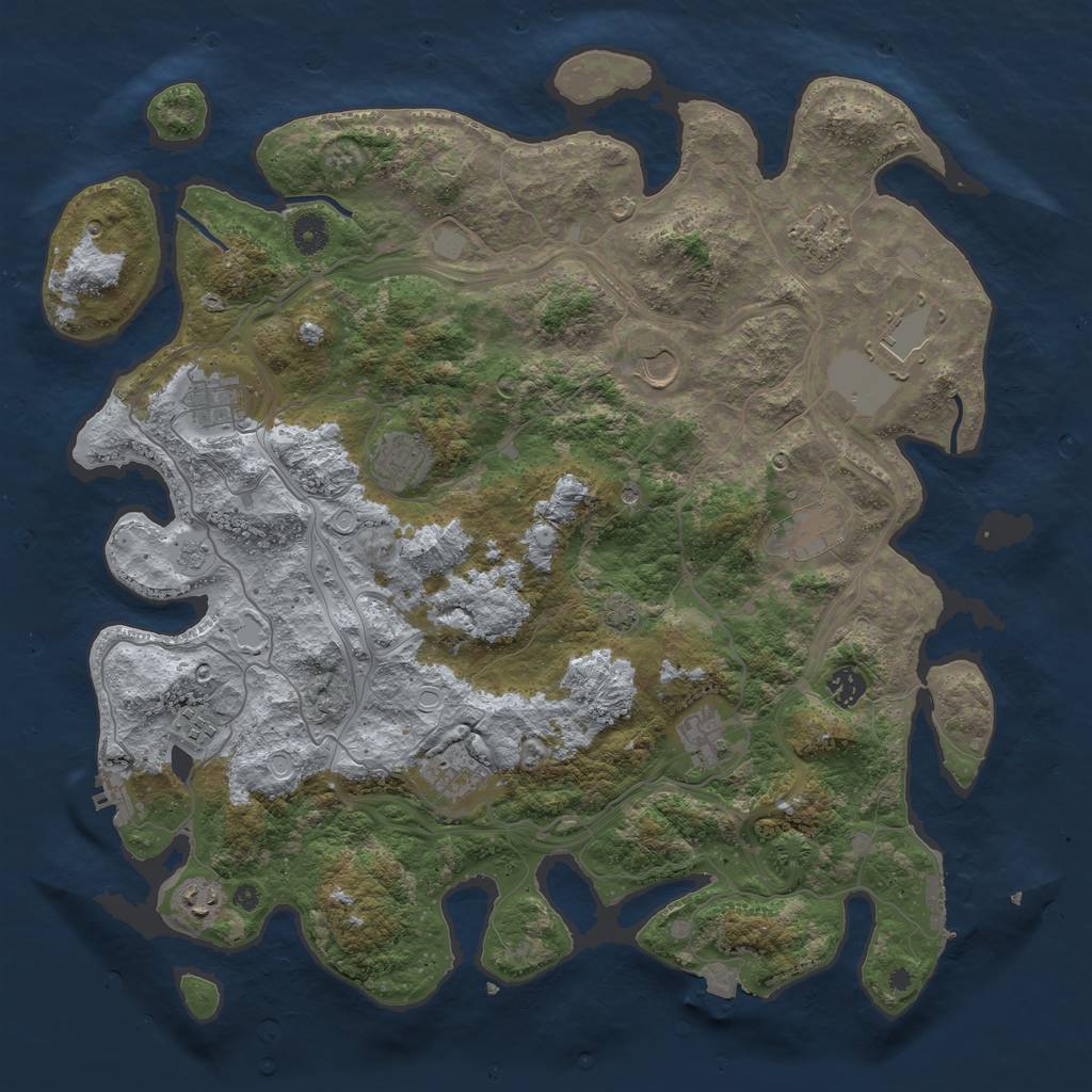 Rust Map: Procedural Map, Size: 4300, Seed: 1729373719, 19 Monuments