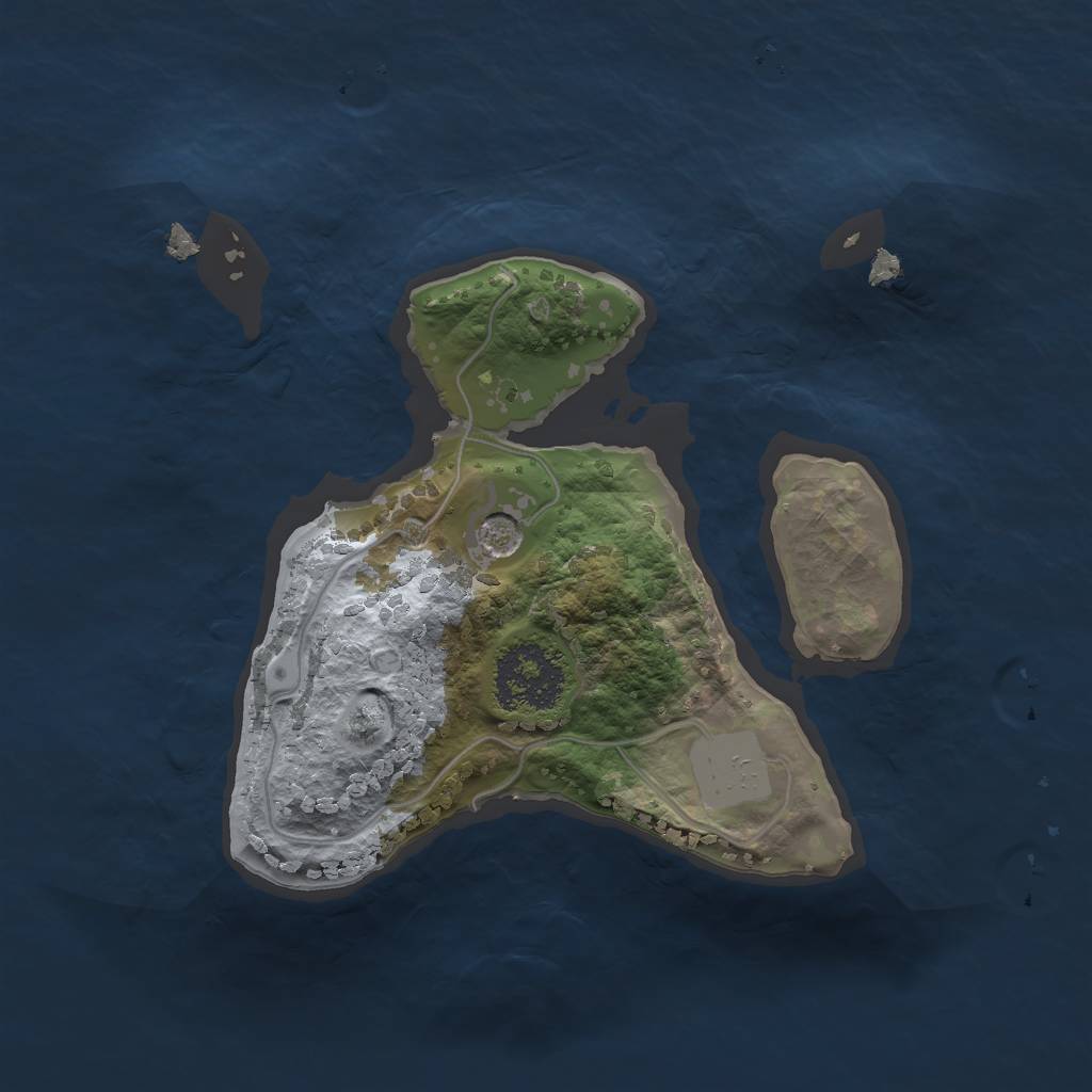 Rust Map: Procedural Map, Size: 1600, Seed: 253, 4 Monuments