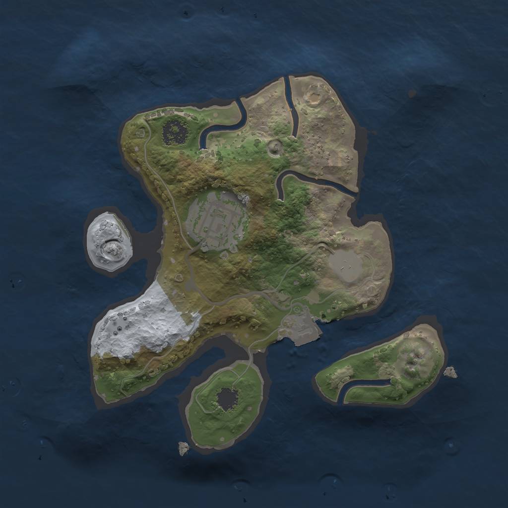 Rust Map: Procedural Map, Size: 2000, Seed: 776079685, 4 Monuments