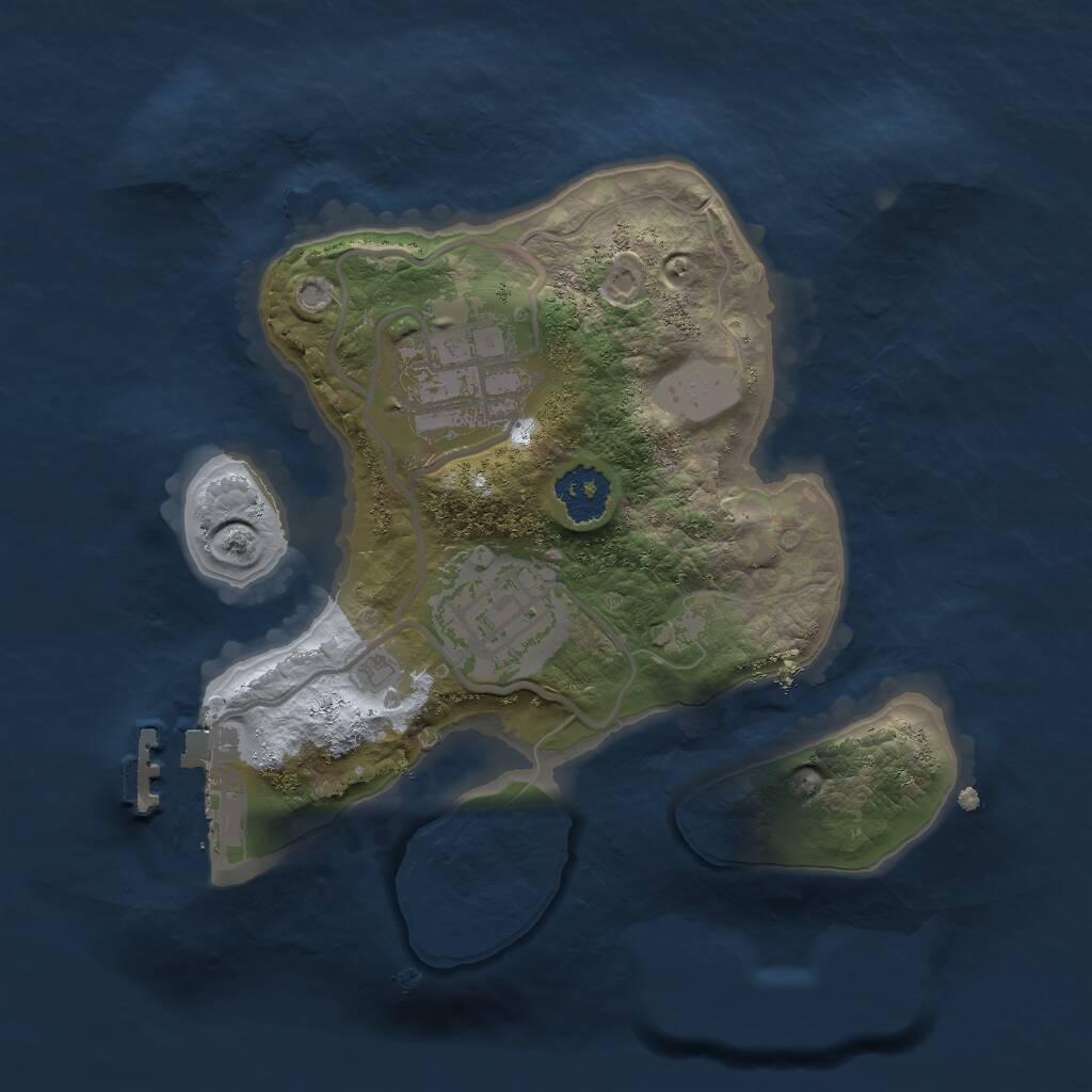 Rust Map: Procedural Map, Size: 2000, Seed: 776079685, 4 Monuments