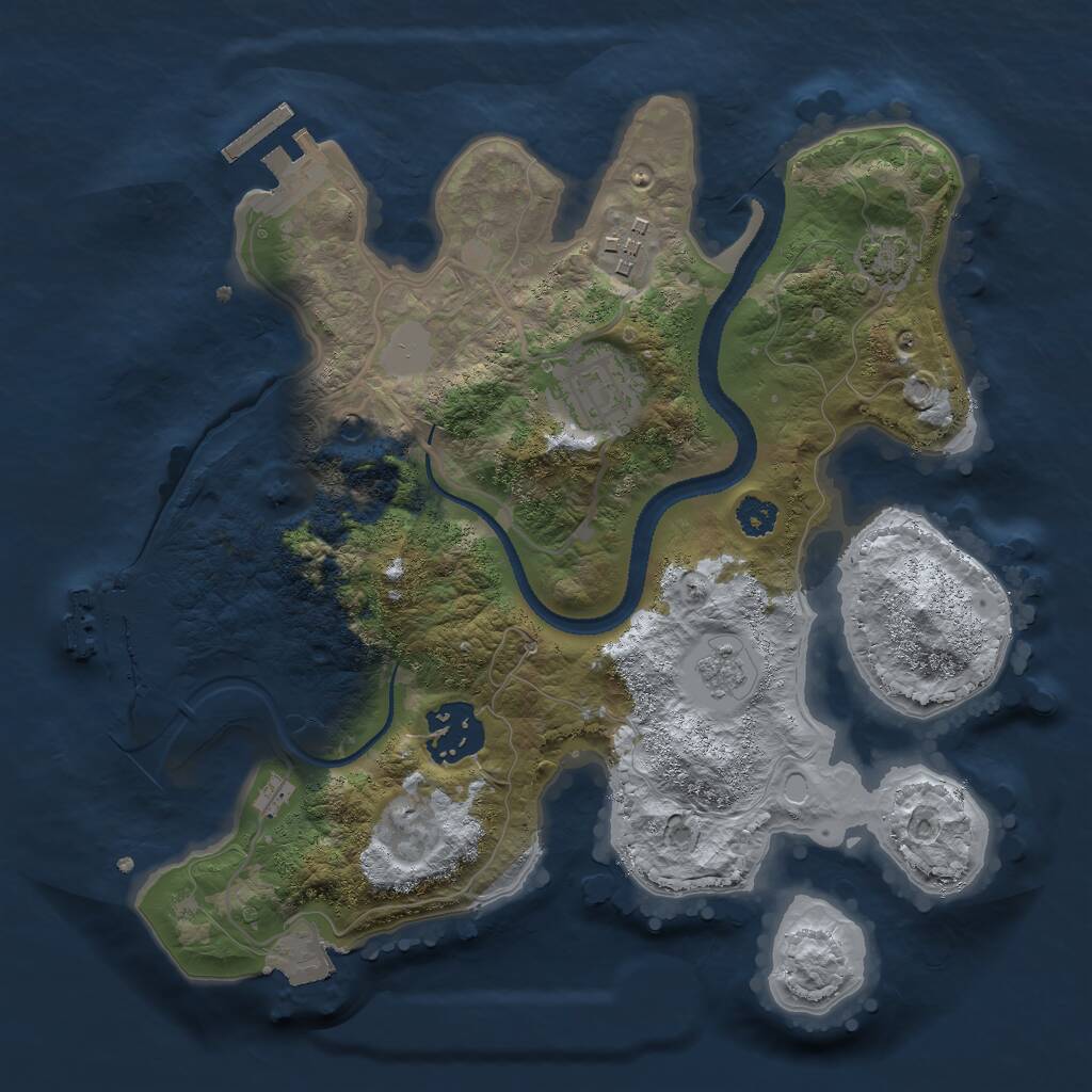 Rust Map: Procedural Map, Size: 2700, Seed: 5264, 9 Monuments