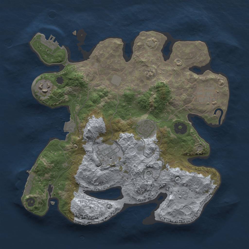 Rust Map: Procedural Map, Size: 2900, Seed: 10264, 12 Monuments
