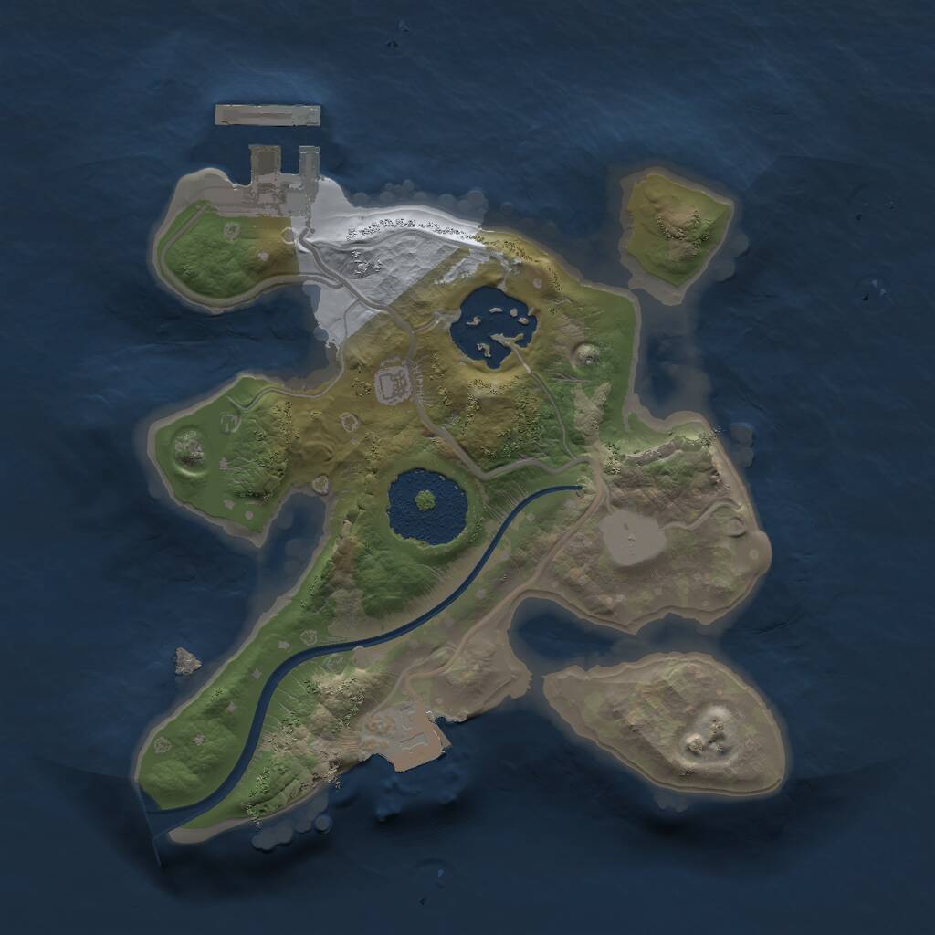 Rust Map: Procedural Map, Size: 1800, Seed: 9123912, 3 Monuments