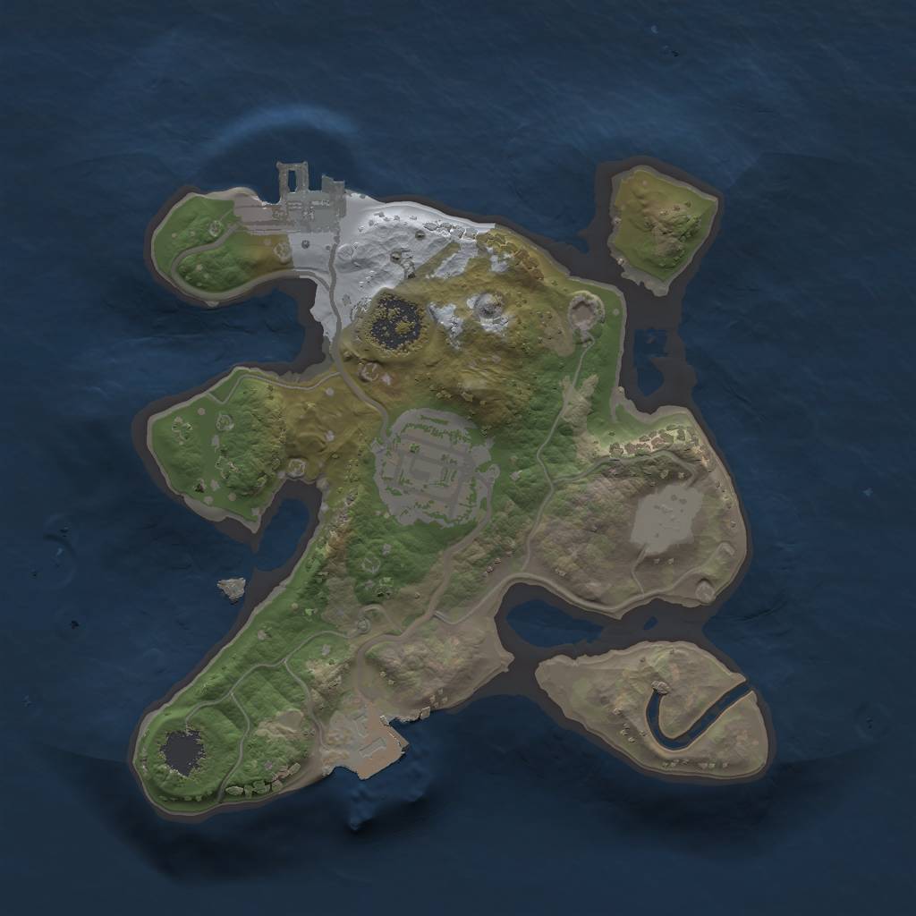 Rust Map: Procedural Map, Size: 1800, Seed: 9123912, 5 Monuments