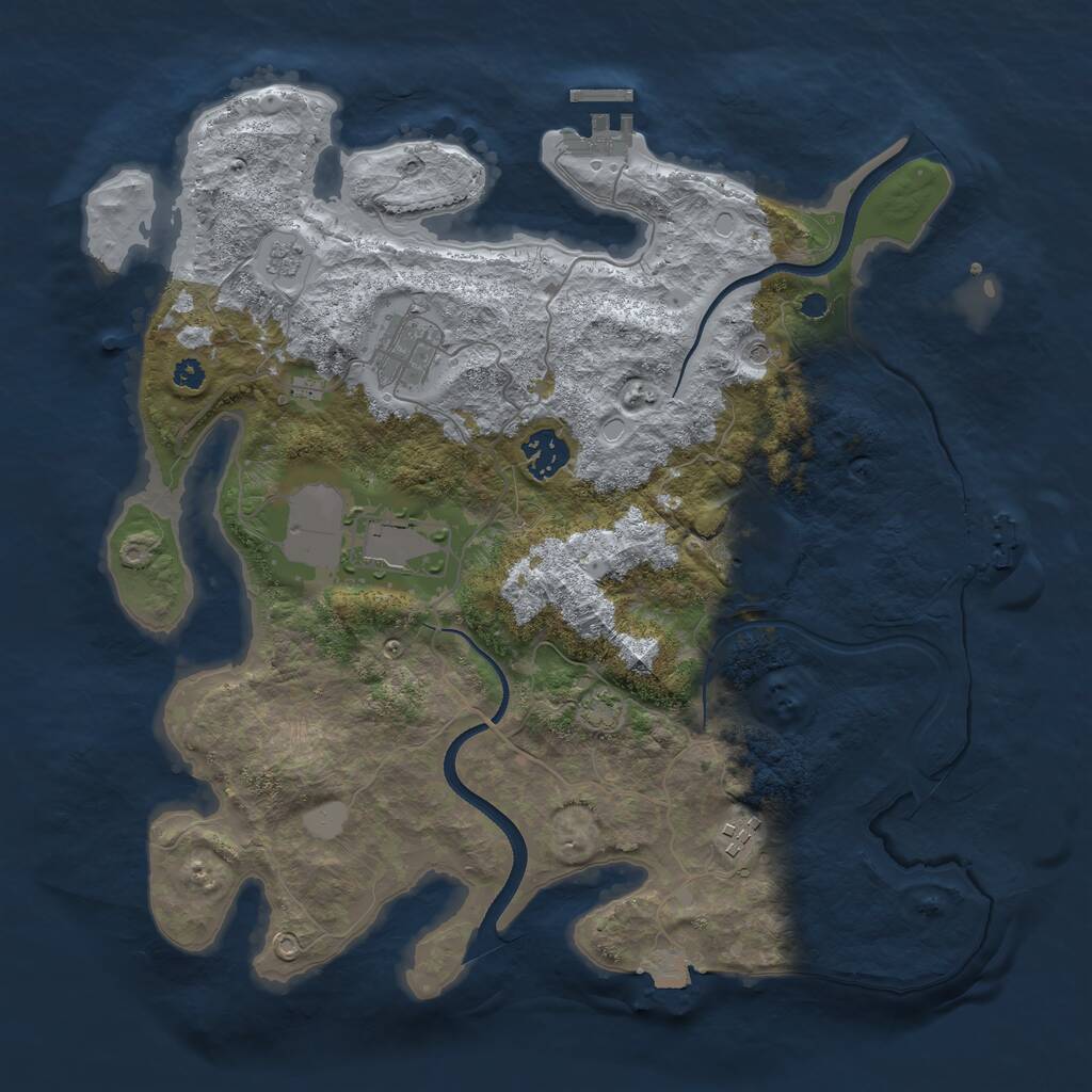 Rust Map: Procedural Map, Size: 3500, Seed: 179709653, 11 Monuments