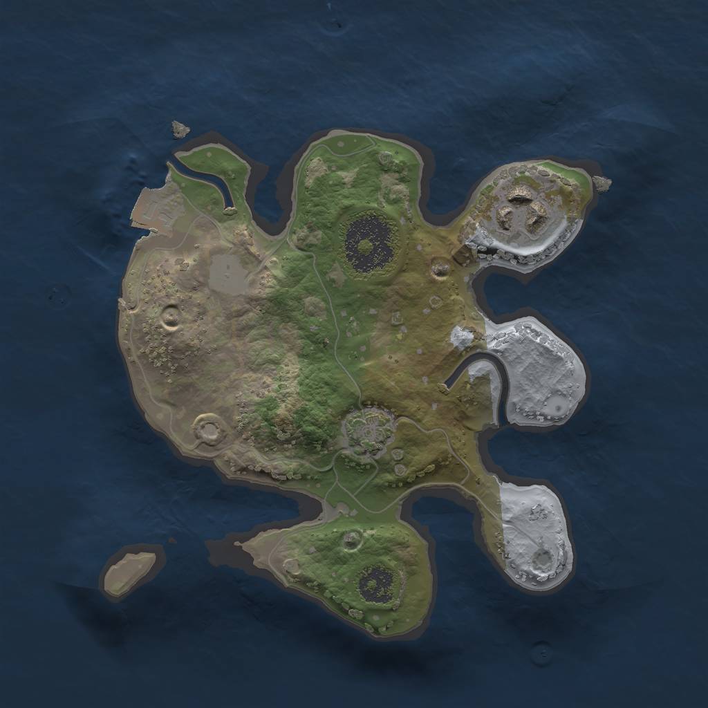 Rust Map: Procedural Map, Size: 2000, Seed: 695401, 5 Monuments